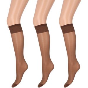 Marianne - Dames Kneehighs Antipress Lycra Panty - 20Den - 3-Pack - Maat One Size - Muscat