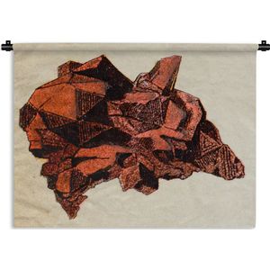 Wandkleed Koper structuur of achtergrond illustratie - Een antieke illustratie van een koper steen Wandkleed katoen 150x112 cm - Wandtapijt met foto