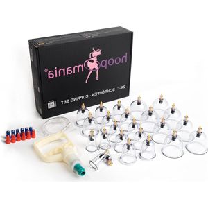 24 stuks Cuppingglazen set met kunststof vacuümpomp voor cuppingmassage