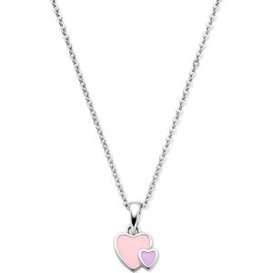 Zilver - Gerhodineerde Collier - Hartjes - 36 + 4 cm