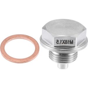 Nordivar - Magnetische Olie Afvoerplug M18x1.5 met Koperen Pakking voor Voertuigmotor.