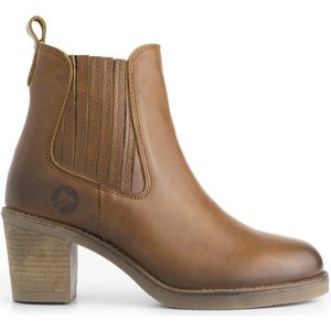 Travelin' Callac - Dames enkellaars met hak - Nette Leren Chelseaboots Vrouwen - Cognac leer