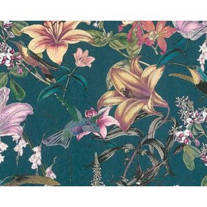 Architects Paper - Jungle Chic - Behang - Blauw - Vliesbehang