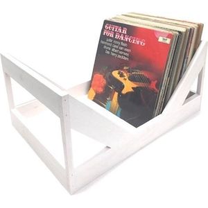 LP vinyl platen houten opberg krat decoratieve kist voor 100 stuks wit
