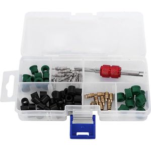 71 Stks R134a AC Slang Seal Kit Universele Opladen Slang Adapter Assortiment Van Ventielkernen Slang Pakkingen Kleppen Reparatie Tool