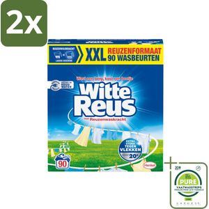 Witte Reus - Waspoeder - Witte Was - 90 Wasbeurten - 4,5 kg - Voordeelverpakking - 2 stuks - Waspoeder - Witte was