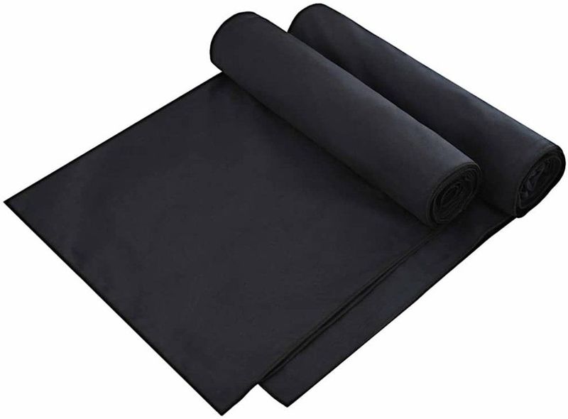vidaXL - Ligbedhanddoeken - Zwart - 2 stuks - 210 x 75 cm - Polyester en Polyamide