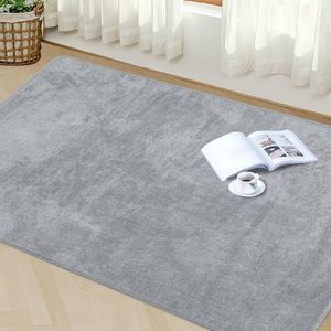 Premium dik tapijt, vergelijkbaar met schapenvacht voor woonkamer, keuken, antislip, wasbaar vloertapijt, ultrazacht, vloer, slaapkamer, tapijten (120 x 160 cm, lichtgrijs)