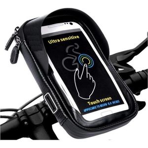 Telefoonhouder Fiets Waterdicht XL (5.5 tot 7 inch) 360 Graden Rotatie (Ook voor scooter & motor) Gsm houder fiets - Waterdicht IP67 level - Zwart