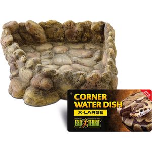 Exo Terra - Eet- En Drinkgerei - Reptielen - Corner Water Dish Xl - 26x30.5x6cm Bruin - 1st