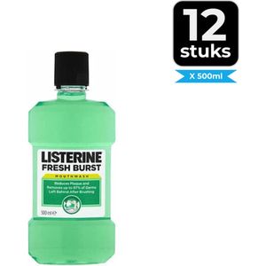 Listerine Mondwater - Fresh Burst/Sterk Gebit 500 ml - Voordeelverpakking 12 stuks