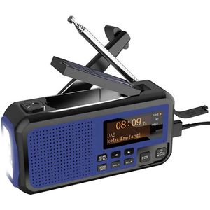 NovaWare - Noodradio Solar - DAB+/FM - Blauw - Powerbank 5000mAh - Bluetooth Speaker & Digitale Wekker