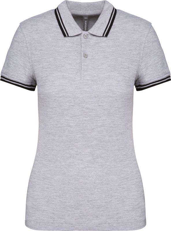 Kariban - Gestreepte Polo - Dames - Slim Fit - 100% Gepeigde Katoen