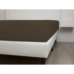 HnL Living - Hoeslaken - Katoensatijn - 180 x 200 cm - Bruin