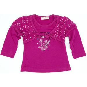 Bolero longsleeve meisjes babykleding katoen aubergine 9 mnd