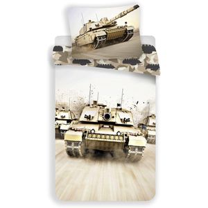 Tank Dekbedovertrek Camouflage - Eenpersoons - 140 x 200 cm - Katoen