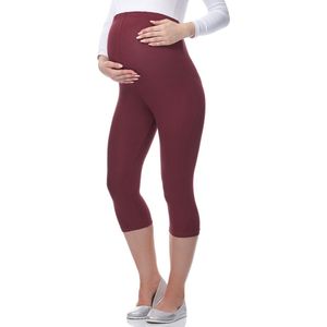 Be Mammy - BE-Leggings-03 - Capri - Zwangerschapsleggings - Wijnrood