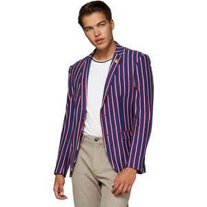 OppoSuits Deluxe Supportswear - Cheer Stripes  - Heren Blazer - Amerika - Cobalt Blue - Maat EU 54