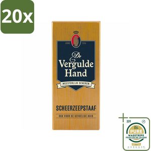 20 x Vergulde Hand Scheerzeepstaaf 75 gr - Grootverpakking - Scheerzeepstaaf - Vergulde Hand - Scheerbeleving - Baardharen - Huidstimulatie
