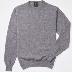 Osborne Knitwear Trui met ronde hals - Sweater heren in Lamswol - Pullover Heren - Grey Mix - 4XL