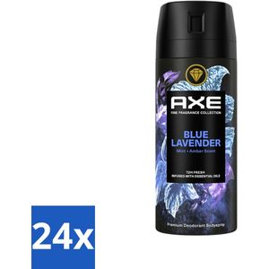AXE - Deodorant Spray - Blue Lavender - Premium Geur - Rustgevend & Fris - 150 ml - Voordeelverpakking - 24 stuks
