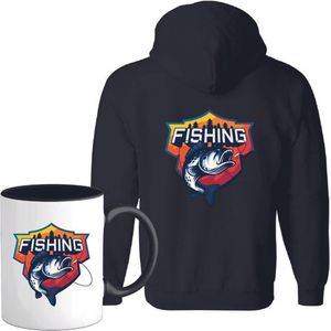 T-Shirtknaller Vest met koffiemok | Fishing - Vis / Vissen / Vishengel Kleding | Heren / Dames Vest Cadeau | Kleur zwart | Maat S
