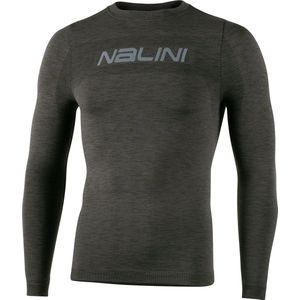 Nalini - Unisex - Ondershirt Fietsen - Lange Mouwen - Thermo - Onderkleding Wielrennen - Groen - MELANGE LS - S/M