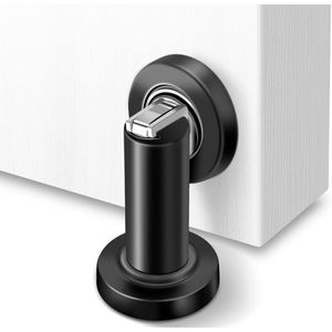 Deurstopper - Magnetische Deurstopper - Zwart - Robuust Roestvrij Staal - Wandmontage en Vloermontage