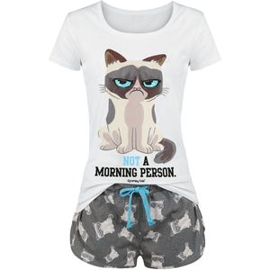 Grumpy Cat Not A Morning Person! Dames Pyjama - grijs/wit - L