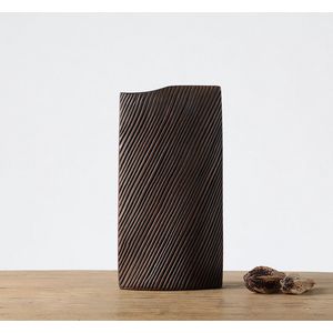 KaiaHome 'Nala' - Middelgrote Bruine Keramische Vaas - 1 stuk - Modern - Bloemenvaas voor Woonkamer & Binnen Decoratie