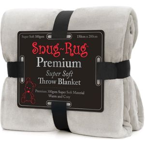 Snug Rug Premium - Deken - Kiezel Grijs - 150x 200cm - Fleece Plaid - TV Deken