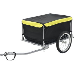 vidaXL - Fietstrailer - 65 - kg - zwart - en - geel