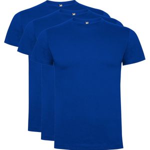 3 Pack Roly Atomic Basic T-Shirt 100% biologisch katoen Ronde hals Royal Blue Maat XL