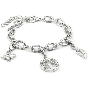 Di Lusso - Armband Erin - Messing - Zilver - Dames - 22 cm