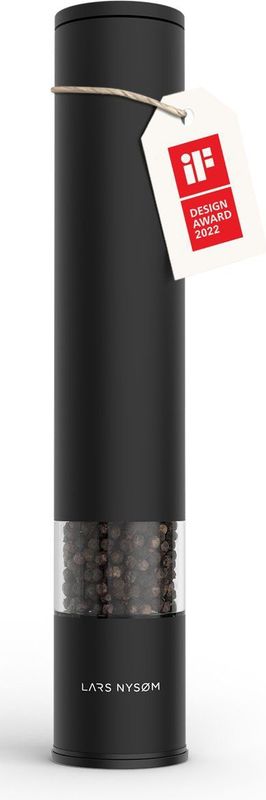 LARS NYSØM - 'Lagom XL' Peper en zoutmolen - 1 stuk (28,8cm) - Verstelbae maalgraad - Roestvrijstaal - Carbon Black