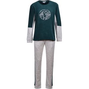 Woody Jongens-Heren pyjama petrolgroen - maat 128/8J