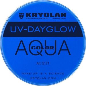 Kryolan Aquacolor UV-dayglow schmink fel blauw 8 ml