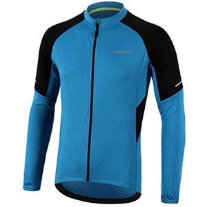 Heren Fietsshirt Lange Mouwen met Rits en Zakken
