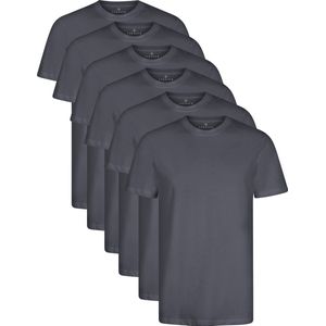 LINNICK Long Fit T-Shirt 2 Pack - Ronde Hals - Korte Mouw - T Shirt Heren - 100% Katoen - Longfit T Shirt Heren - Dark Grey - Maat S - Set van 2