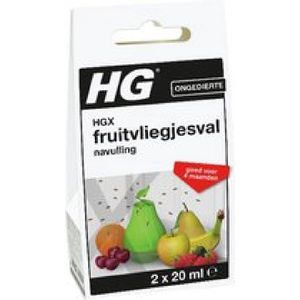 HGX fruitvliegjesval navulling -  2 x 20ml - effectieve bestrijdingsmiddel