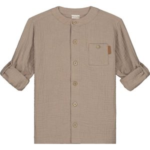 Prénatal peuter blouse - Jongens - Dark Taupe Brown - Maat 80