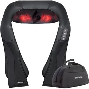 Auronic Shiatsu Massagekussen - Elektrisch Nekmassage Apparaat - Infrarood - Inclusief Draagtas - Nek en Schouder - Massage Apparaten - Zwart