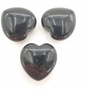 Knuffelsteen Hart - Obsidiaan - in een leuk cadeau zakje - edelsteen - per stuk