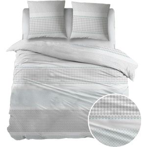 Sleepnight - Flanel Blue Gestreept - LP003600 - B 140 x L 200 cm/B 140 x L 220 cm - 1-persoons -