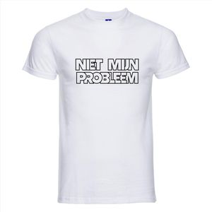 Niet mijn probleem T-shirt - 100% Katoen - Maat XS - Classic Fit - Wit