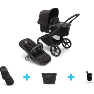 Bugaboo Fox5 - Bundel | Midnight Black | Complete wagen - Voetenzak - verzorgingstas - Cupholder