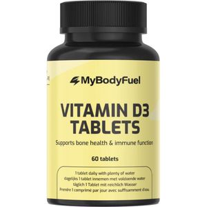 MyBodyFuel - Vitamine D3 Tabletten - 25 µg (1000 IE) - Vitamine D voor Volwassenen - 60 Tabletten
