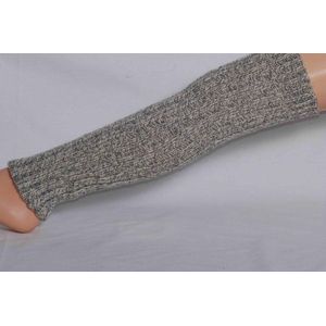 Hirsch Natur beenwarmers 100% bio scheerwol - grijs gemeleerd - one size