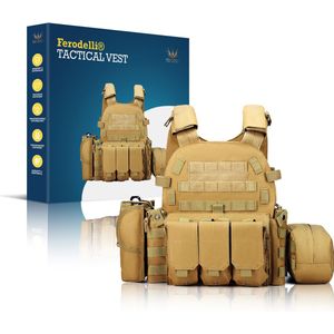 Ferodelli Leger Kleding - Airsoft - Vest - Tactical Vest - Accesoires - Paintball - Beige