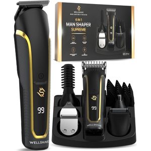 Wellshave 6 in 1 Baardtrimmer Supreme - Trimmer Baard & Lichaam - Neustrimmer - Bodygroomer - IPX7 Waterdicht - Incl. 6 opzetstukken